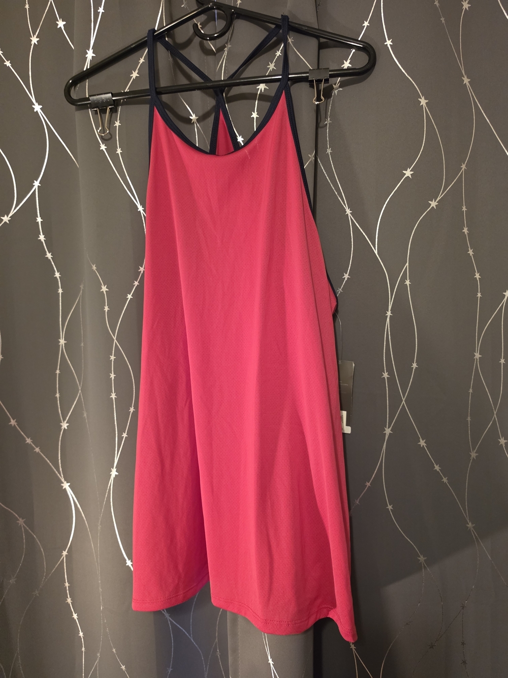 Old Navy Hot Pink Tank with Navy Trim